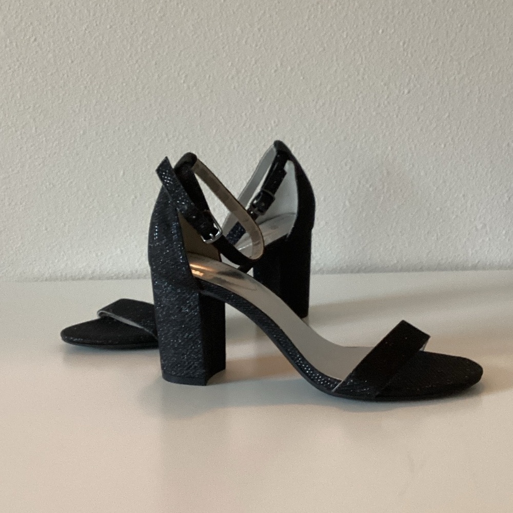 Elegant Black Glitter‎ Heels